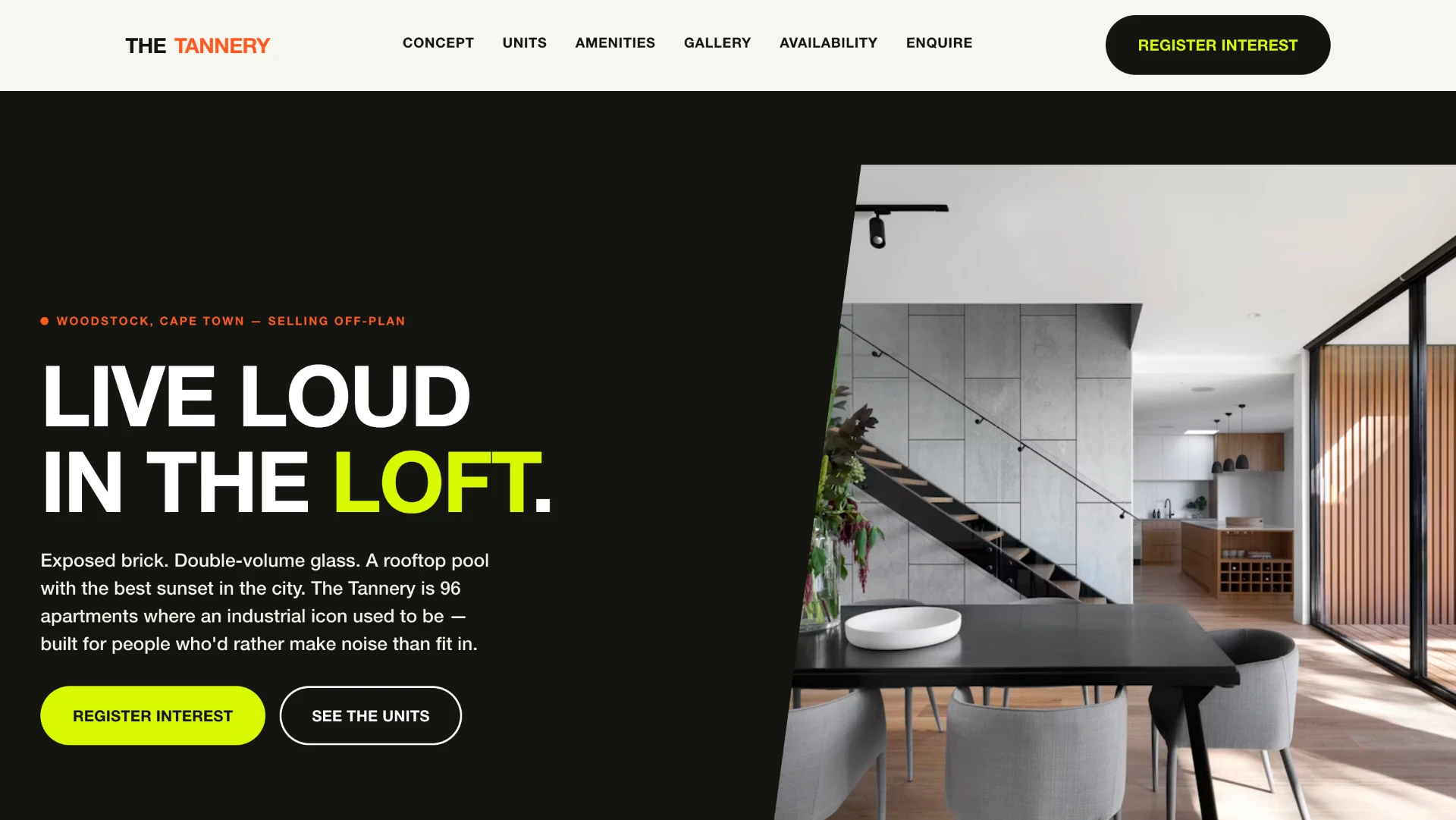 The Tannery website homepage